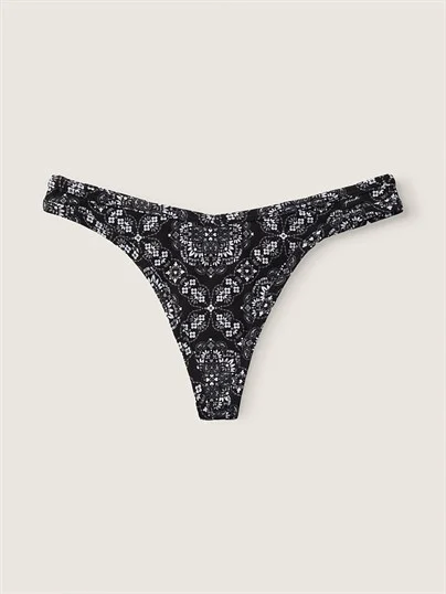 Pink Pamuk Tanga Kulot ön görünüm