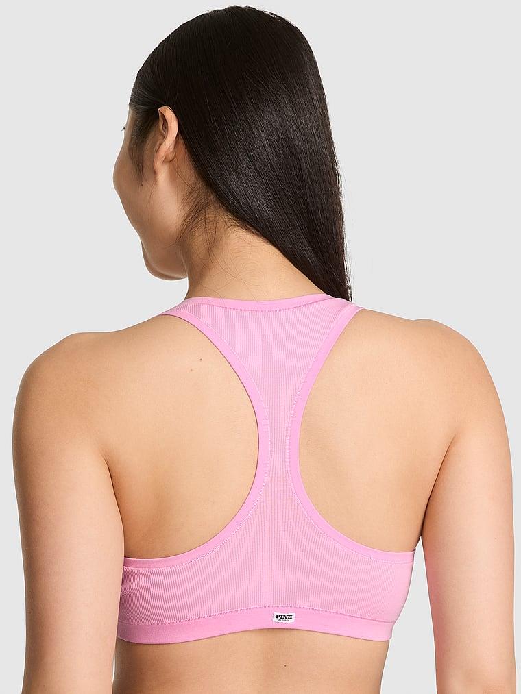 Pink Pamuklu Racerback Bralet arka görünümü