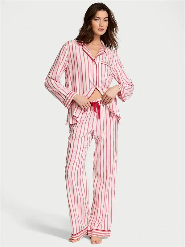 Flannel Uzun Pijama Takimi ön görünüm