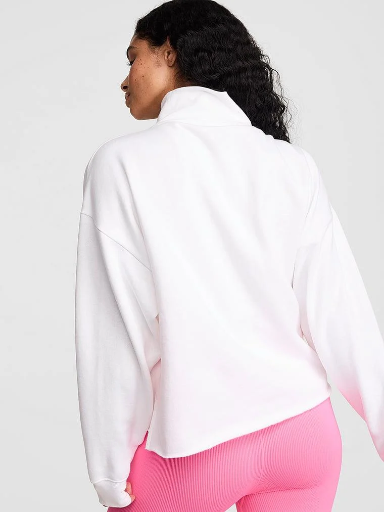 Pink Kampus Fermuarli Balikci Yaka Sweatshirt arka görünüm