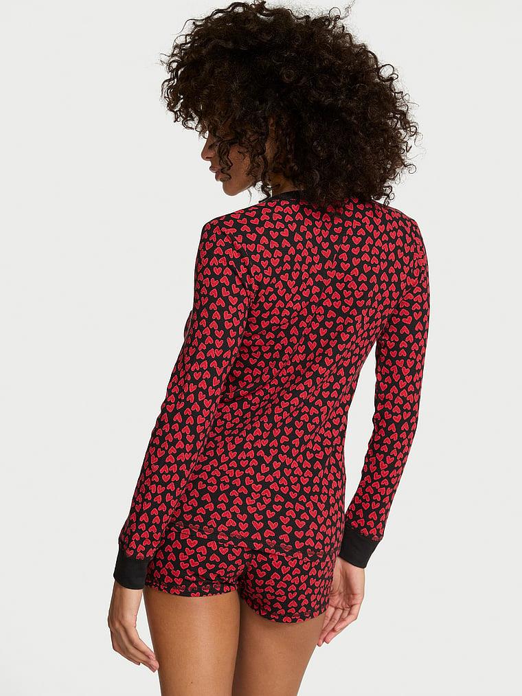 Henley Termal Sortlu Pijama Takimi arka görünüm