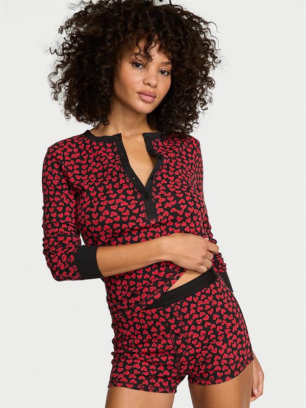 Henley Termal Sortlu Pijama Takimi