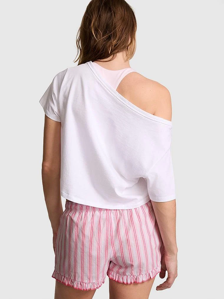 Pink Bol Kesim Pijama Sortu arka görünüm