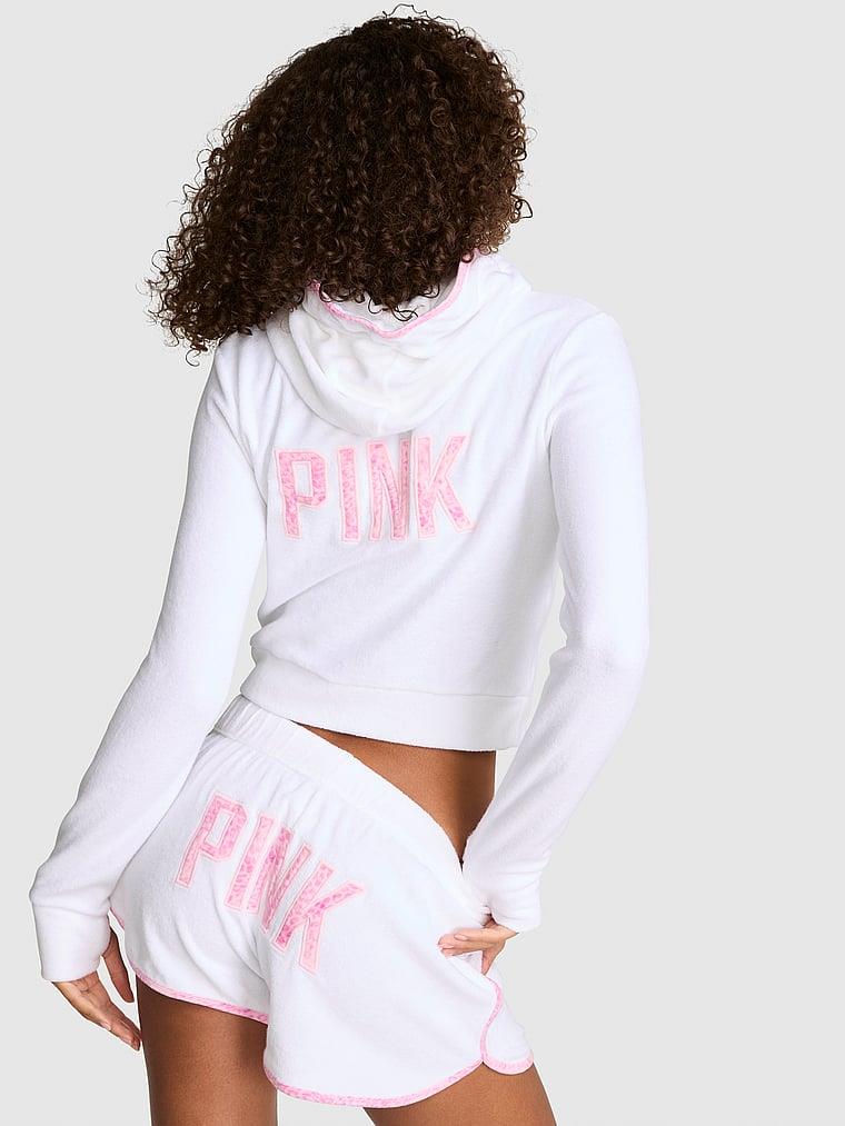 Pink Fermuarli Kapusonlu Ust arka görünümü