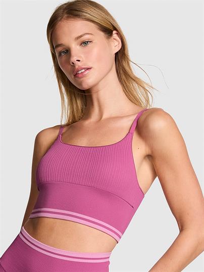 Pink Seamless Longline Sporcu Sütyeni ön görünüm