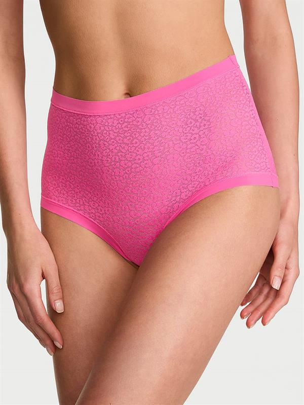 Lazer Kesim Leopar Dantelli Brief Kulot