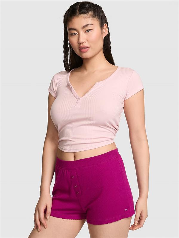 Pink Pointelle Boxer Sort