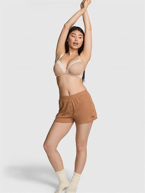 Pink Pamuklu Boxer Sort