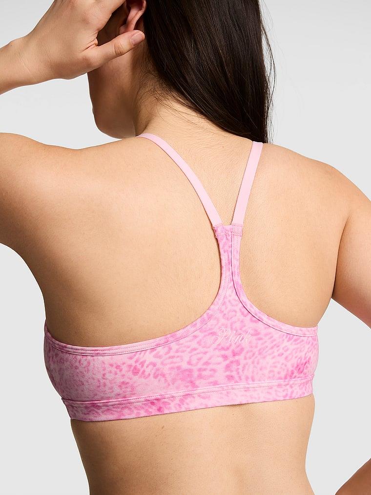 Pink All Day Pamuklu Yuvarlak Yaka Sporcu Sütyeni arka görünüm