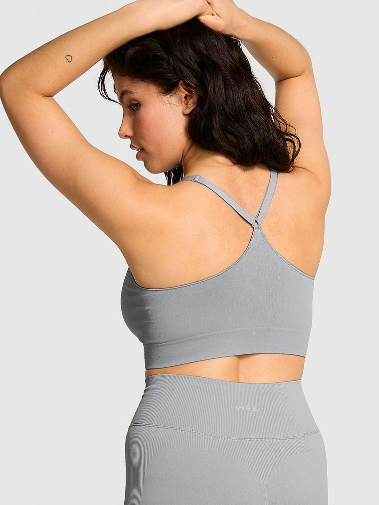 Pink Seamless Scoop Sporcu Sütyeni arka görünüm
