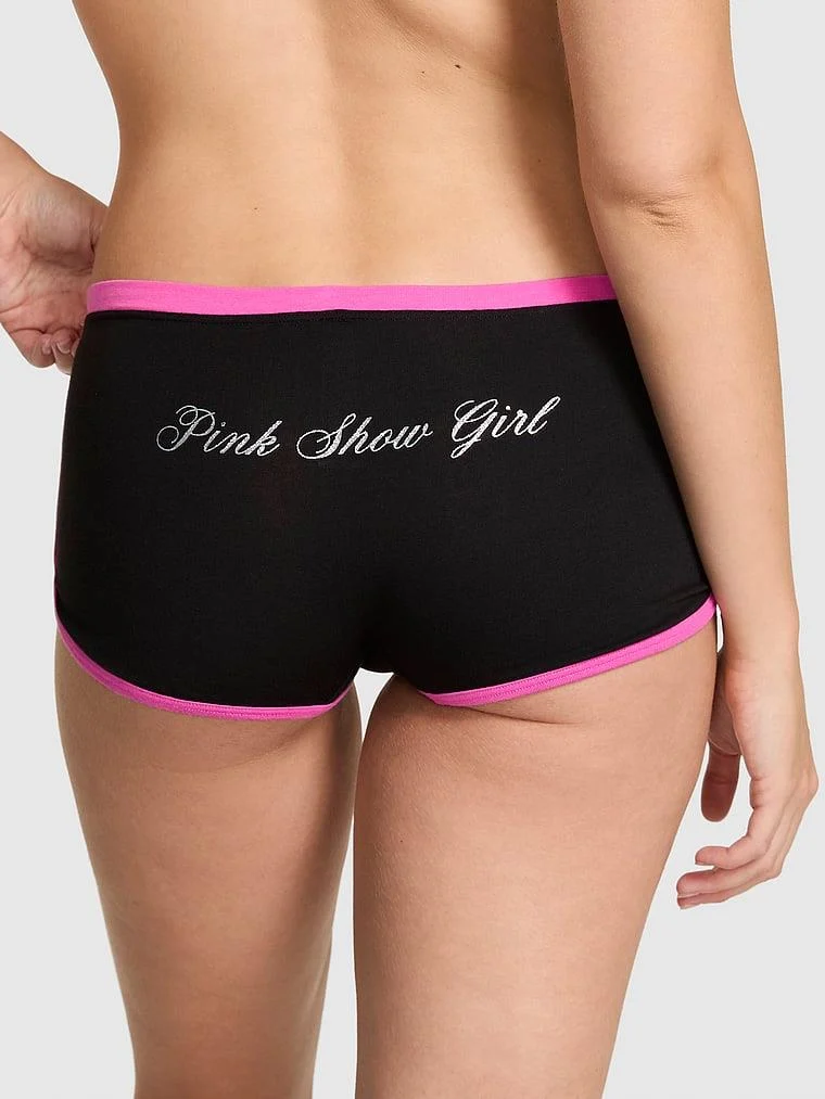 Pink Pamuklu Boyshort Kulot arka görünüm