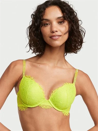 Dantelli Işıltılı Askili Push Up Sütyen