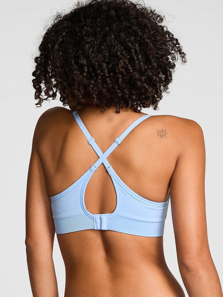 Pink Seamless Air Hafif Destekli Sporcu Sütyeni arka görünümü