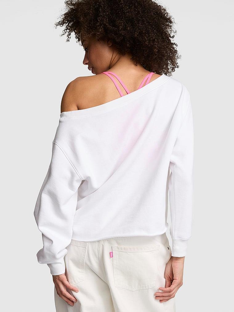 Pink Kampus Omzu Acik Sweatshirt arka görünümü
