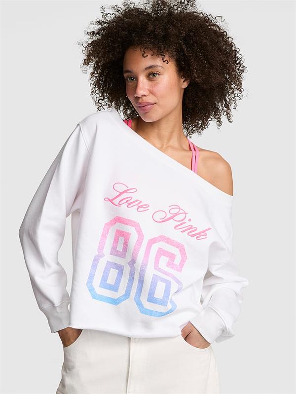 Pink Kampus Omzu Acik Sweatshirt