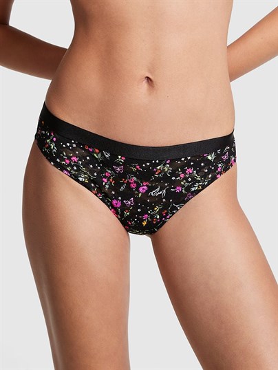 Victorias S Secret Pink Tossed Cicek Dantelli Tanga