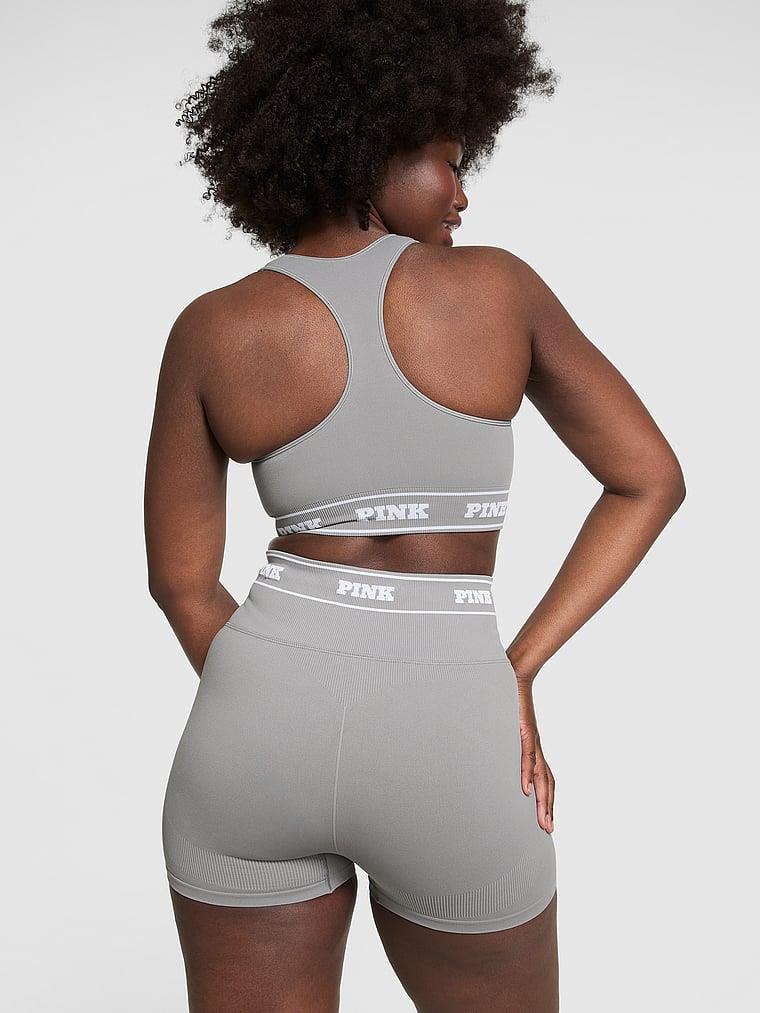 Pink Seamless Logolu Biker Tayt arka görünümü