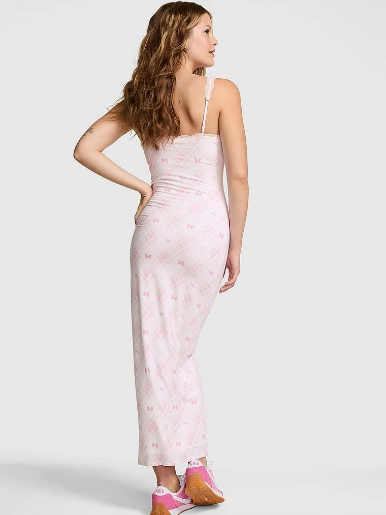 Pink Pink X Loveshackfancy Modal Midi Elbise arka görünüm