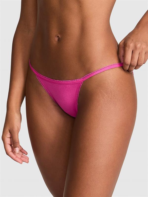 Pink Pamuklu String Bikini Kulot