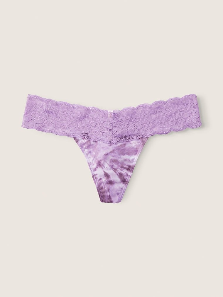 Pink Everyday Dantelli Tanga Kulot arka görünümü