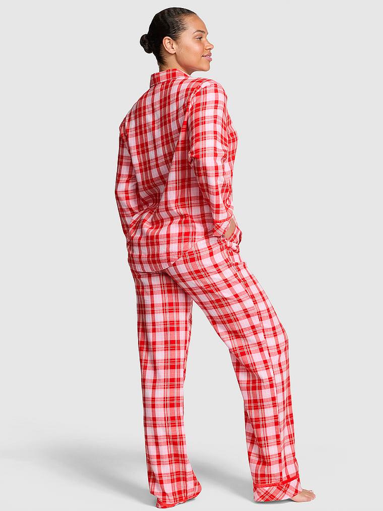 Pink Flanel Uzun Pijama Takimi arka görünümü