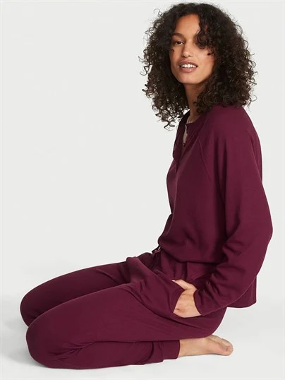 Glow Waffle Henley Jogger Takimi ön görünüm