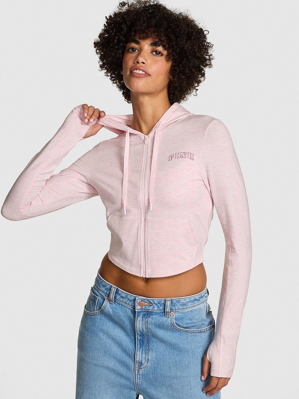 Pink All Day Pamuklu Fermuarli Sweatshirt arka görünümü