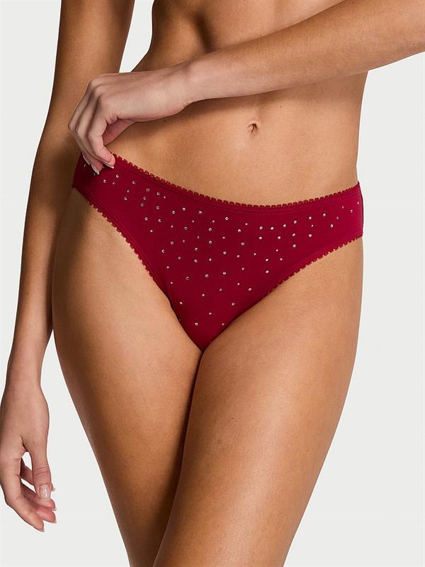 Esnek Pamuklu Işıltılı Bikini Kulotu ön görünüm