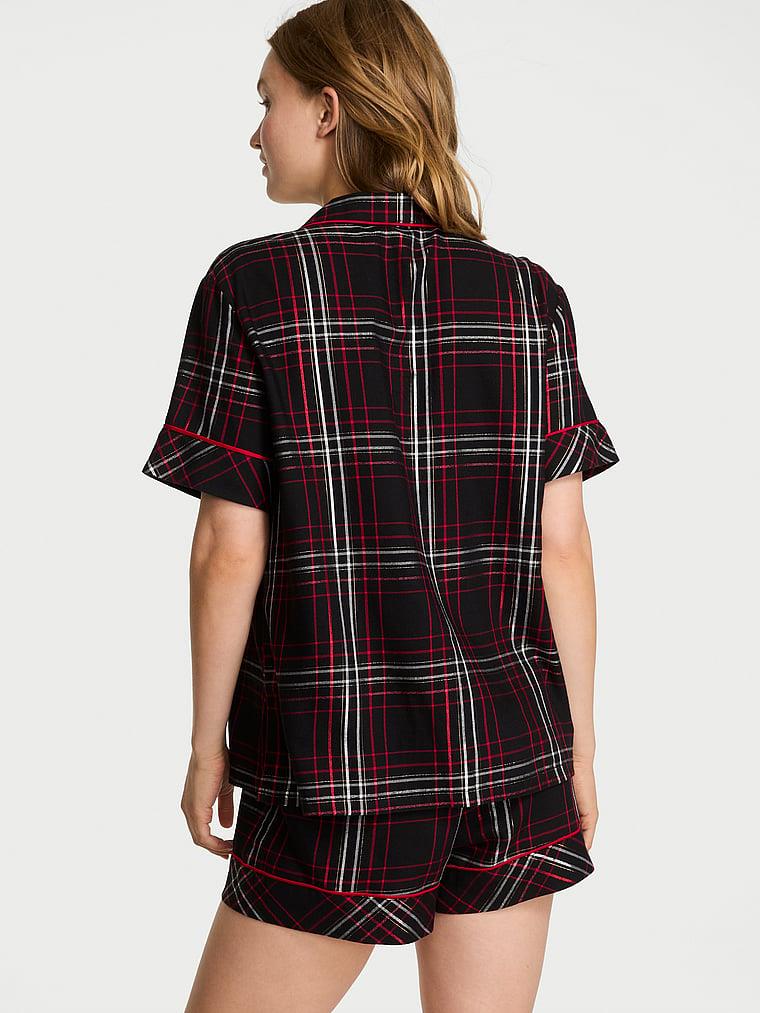 Flannel Sortlu Pijama Takimi arka görünümü