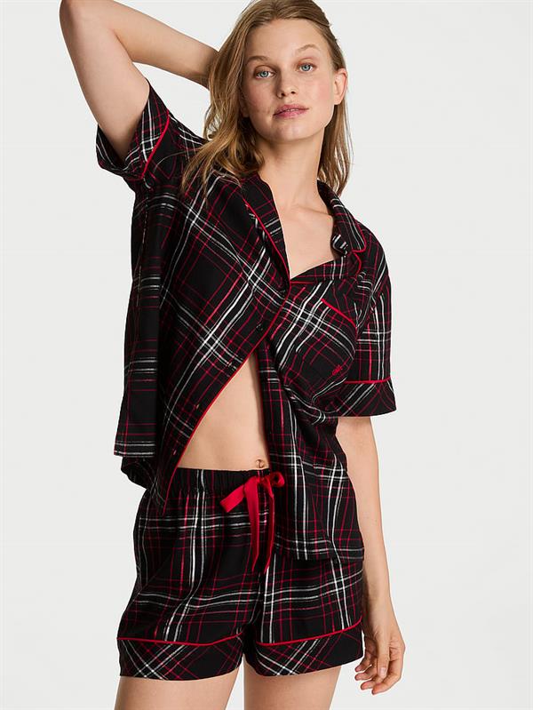 Flannel Sortlu Pijama Takimi