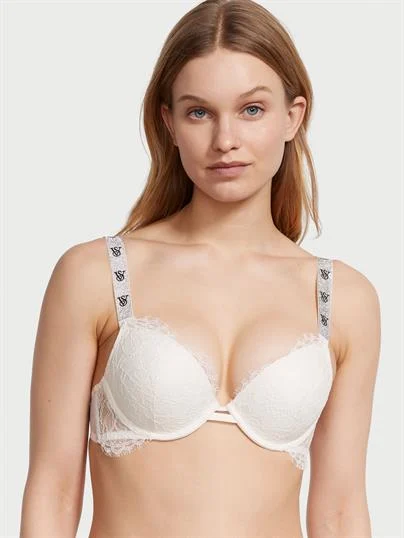 Dantelli Işıltılı Askili Push Up Sütyen ön görünüm