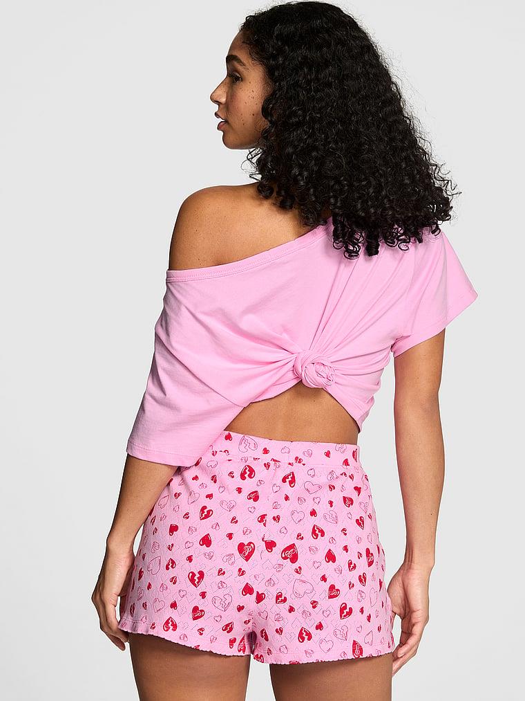 Pink Pointelle Boxer Sort arka görünümü