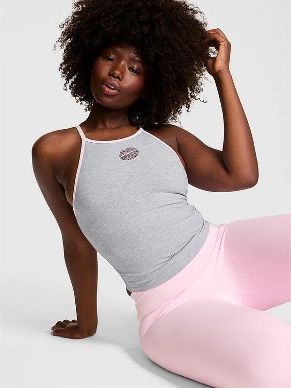 Pink All Day Pamuklu Halter Yaka Ust