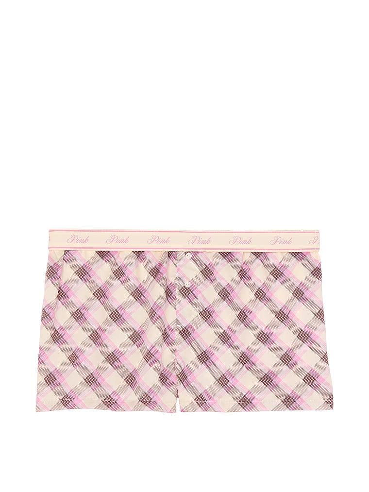 Pink Tencel Boxy Pijama Sortu arka görünüm