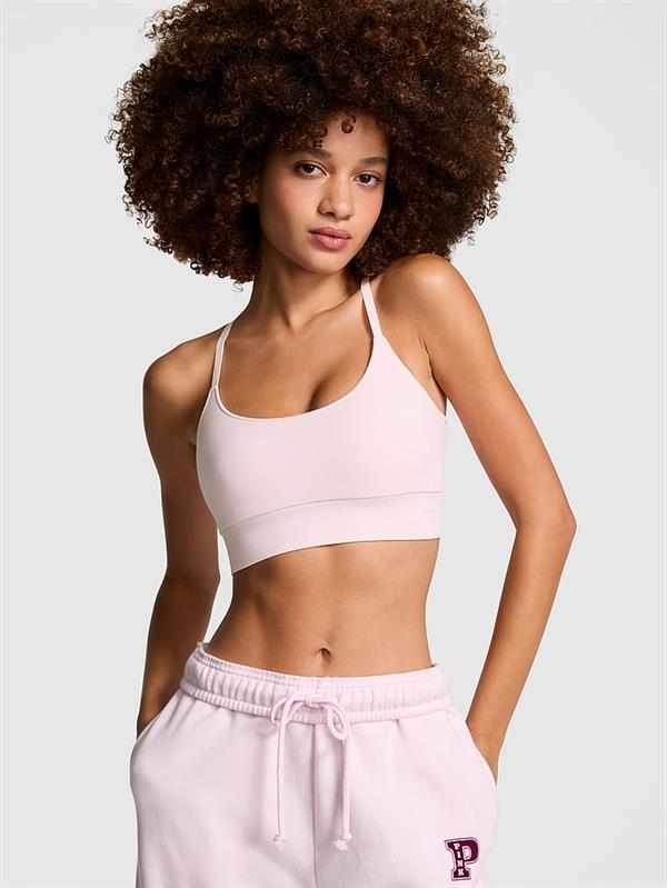 Pink Seamless Scoop Sporcu Sütyeni ön görünüm