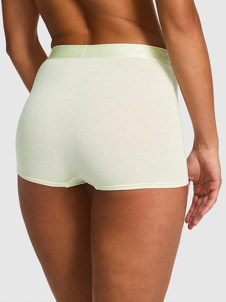 Pink Logolu Pamuklu Yüksek Bel Boyshort Kulot arka görünümü