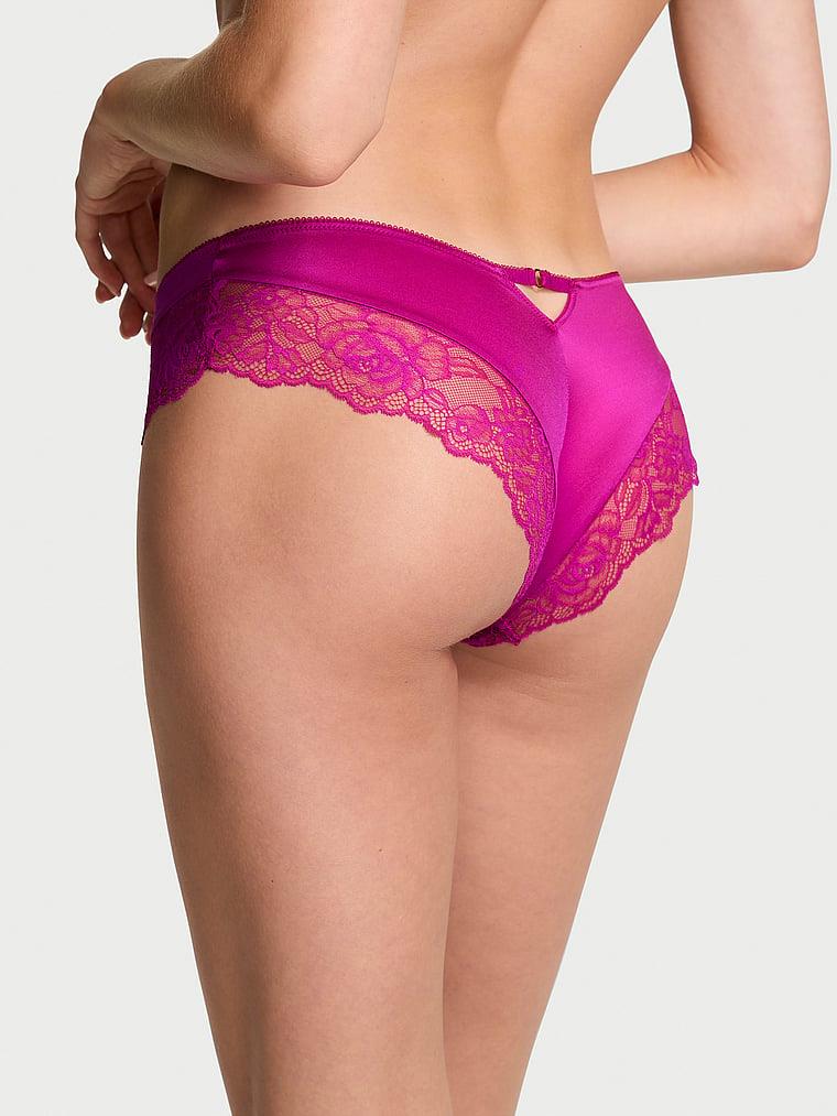 Gul Dantelli Derin Bacak Kesim Cheeky Kulot arka görünümü