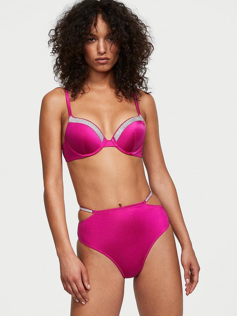 Işıltılı Askili Yüksek Bel Cheeky Bikini Alti arka görünüm
