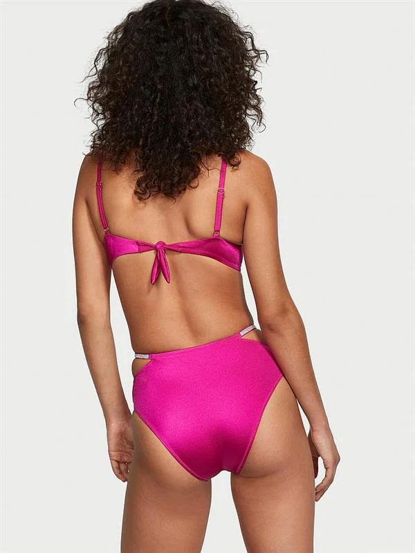 Işıltılı Askili Yüksek Bel Cheeky Bikini Alti