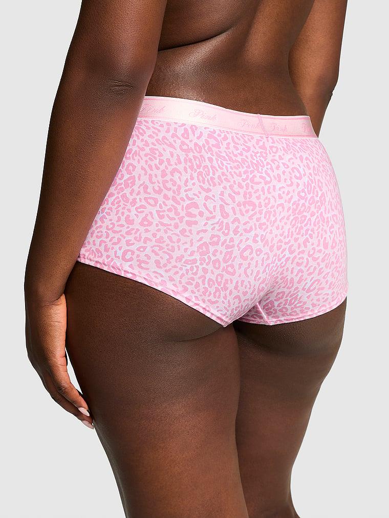 Pink Logolu Pamuklu Boyshort Kulot arka görünüm