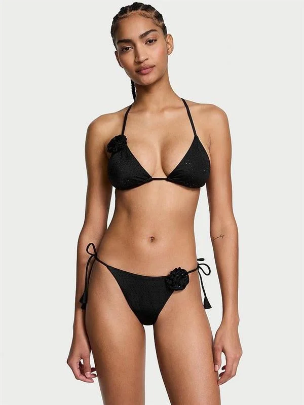 Rosette Işıltılı Askili Cheeky Bikini Alti ön görünüm