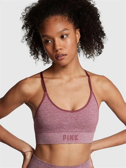 Pink Seamless Racerback Sporcu Sütyeni