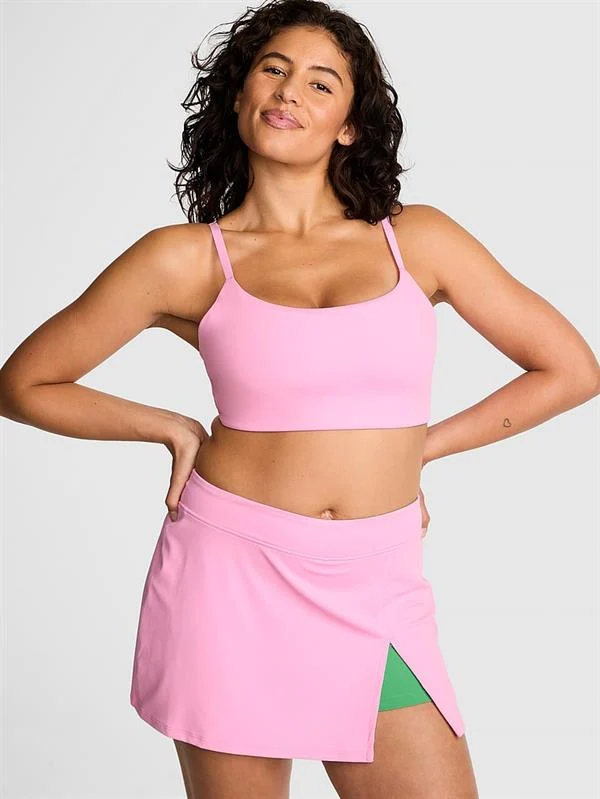 Pink Relay Kare Yaka Sporcu Sütyeni ön görünüm