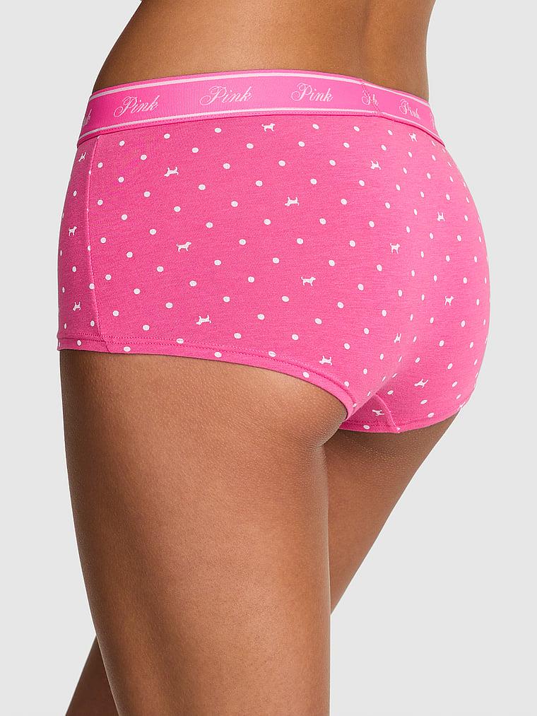 Pink Logolu Pamuklu Boyshort Kulot arka görünümü