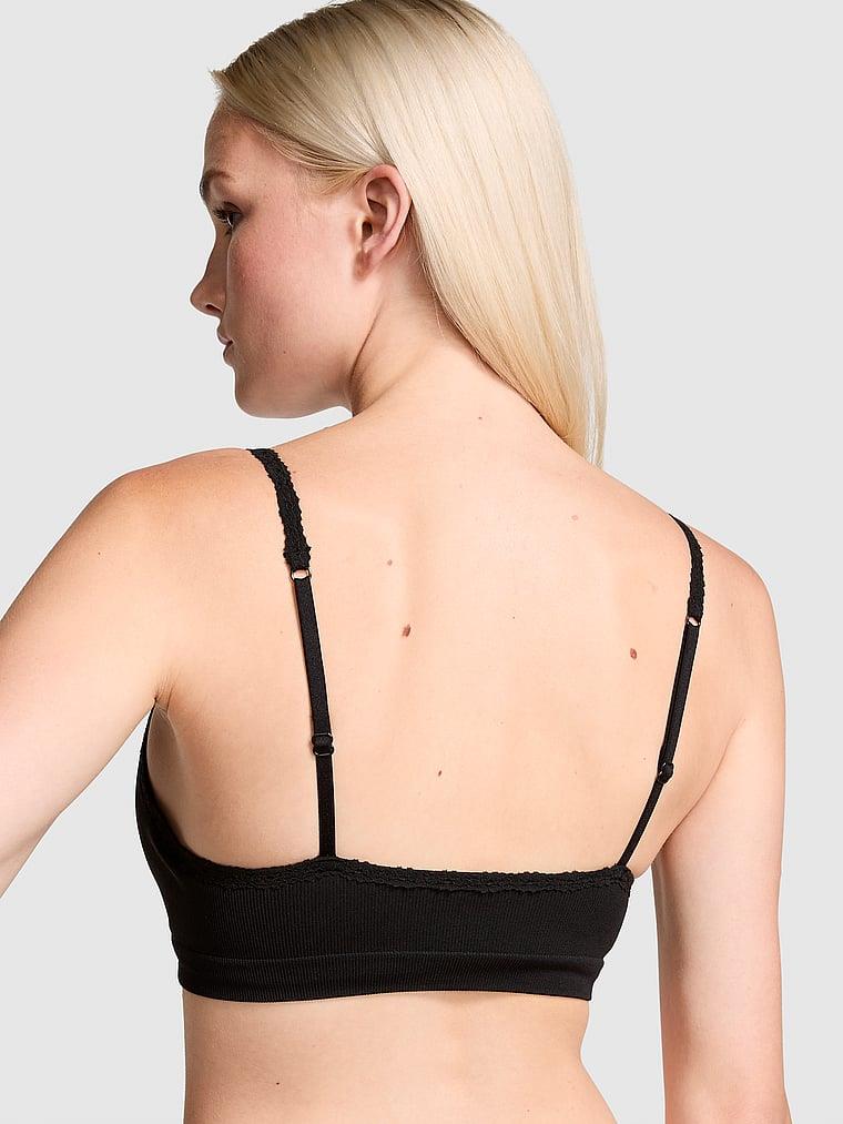 Pink Seamless Ribanali Balensiz Push Up Sütyen arka görünüm