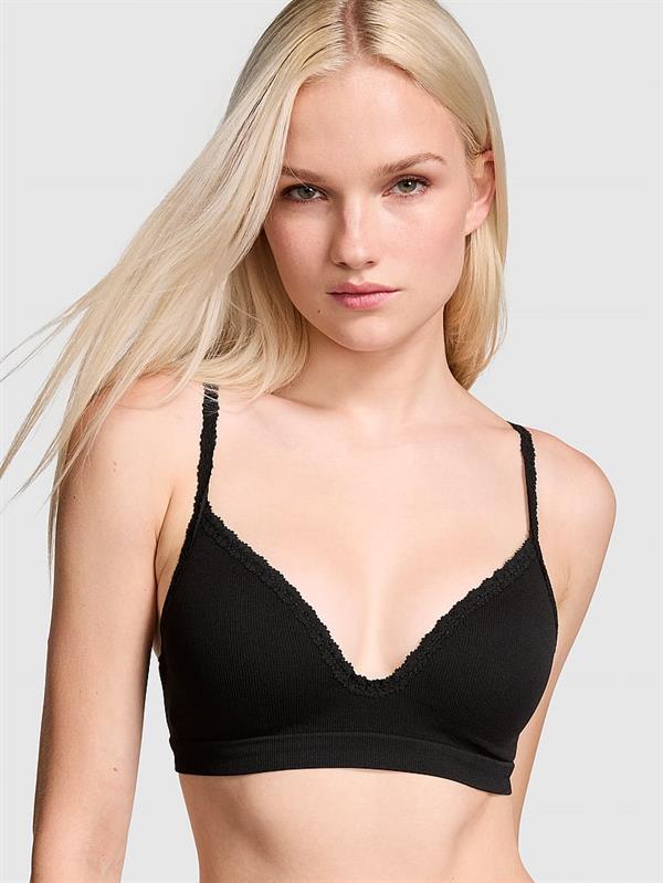 Pink Seamless Ribanali Balensiz Push Up Sütyen