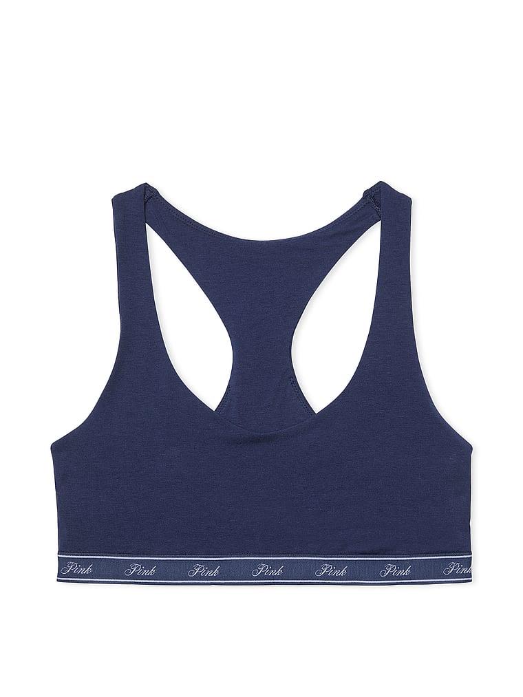Pink Pamuklu Racerback Logolu Bralet arka görünümü