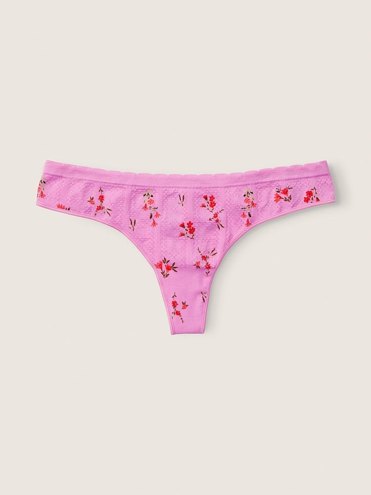 Pink Yumuşak Seamless Pointelle Tanga Kulot arka görünümü