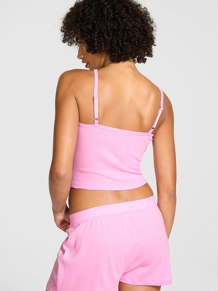 Pink Pamuklu Henley Atlet arka görünümü