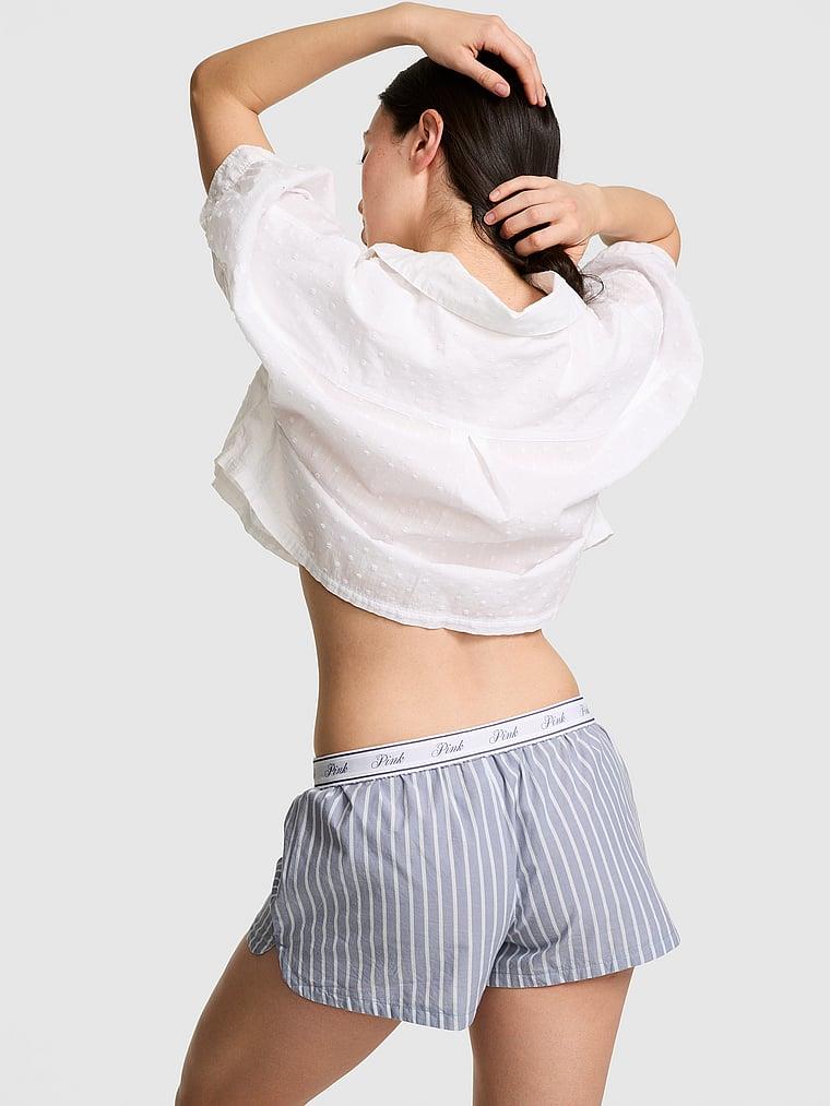 Pink Bol Kesimli Pamuklu Pijama Sortu arka görünümü